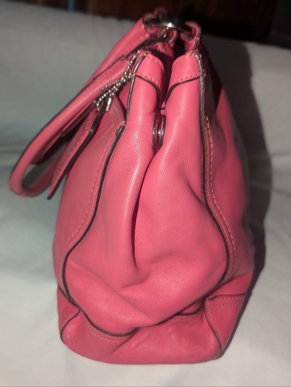Coach Pink Leather Satchel with Double Top Handles. F 19728 - Picture 5 of 16